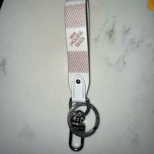 Authentic Louis Vuitton White and Silver Key Holder Keychain